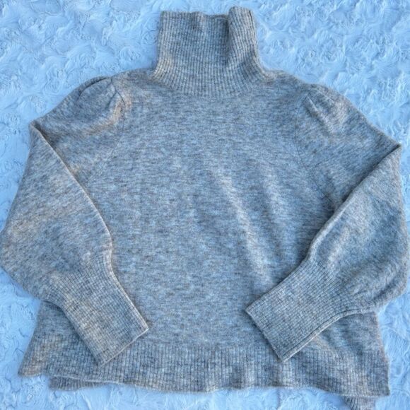 FRAME Swingy Turtleneck Sweater Oatmeal Alpaca Wool - Picture 5 of 10